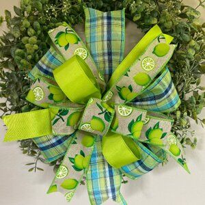 Lime and Green Spring/Summer Bow for Door Hanger, Mailbox, Wreath, Tree, Holiday